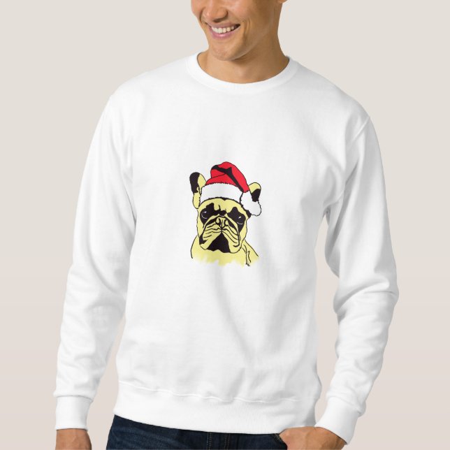 Bulldog-Weihnachtsfest-Cartoon Sweatshirt (Vorderseite)