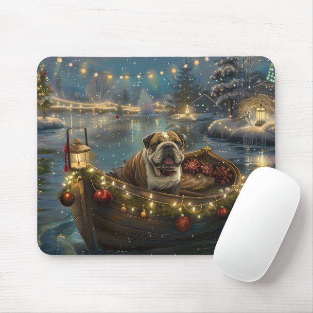 Bulldog Weihnachtsfest Mousepad (Mit Mouse)