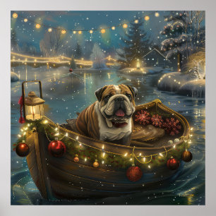 Bulldog Weihnachtsfest Poster