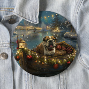Bulldog Weihnachtsfest Reise Button