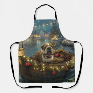 Bulldog Weihnachtsfest Schürze
