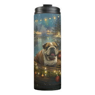 Bulldog Weihnachtsfest Thermosbecher
