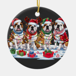 Bulldog Weihnachtsleuchten - Adventure Design Keramik Ornament