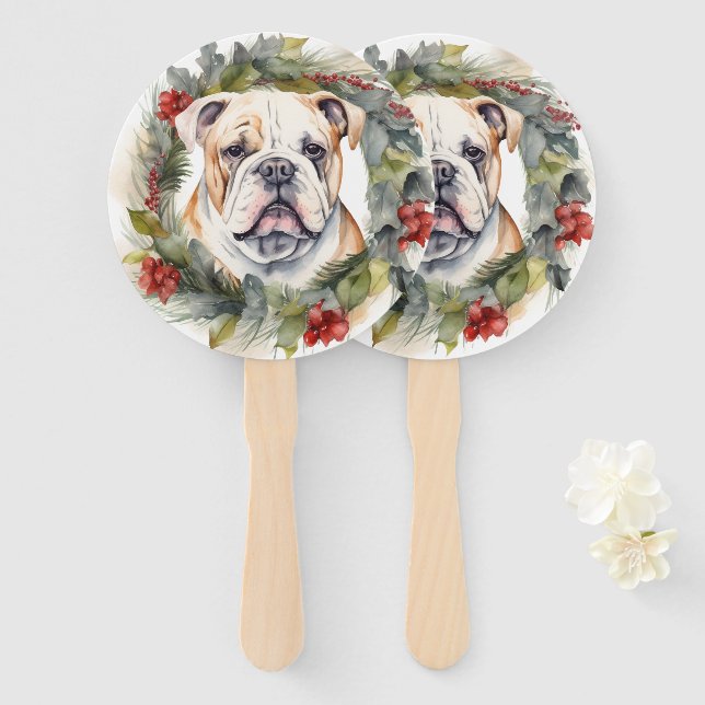 Bulldog Weihnachtsmann Fächer (Vorne und Hinten)