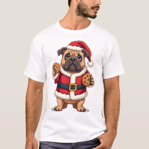 Bulldog-Weihnachtsmann-Kekse T-Shirt