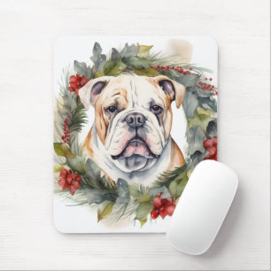 Bulldog Weihnachtsmann Mousepad
