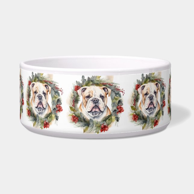 Bulldog Weihnachtsmann Napf (Vorderseite)