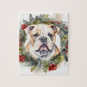 Bulldog Weihnachtsmann Puzzle