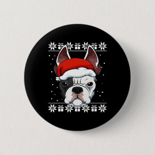 Bulldog Weihnachtsmannmütze Christmas Pajama Niedl Button