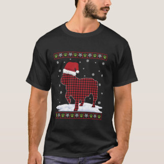 Bulldog-Weihnachtsmannmütze in Uganda Weihnachten  T-Shirt