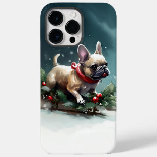 Bulldog Weihnachtsschnee im Winter Case-Mate iPhone 14 Pro Max Hülle
