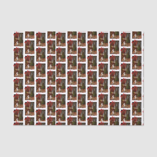 Bulldog Weihnachtszettel Seidenpapier (Vorderseite)