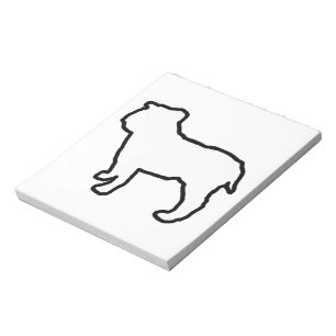 Bulldog Weiße Silhouette Notizblock