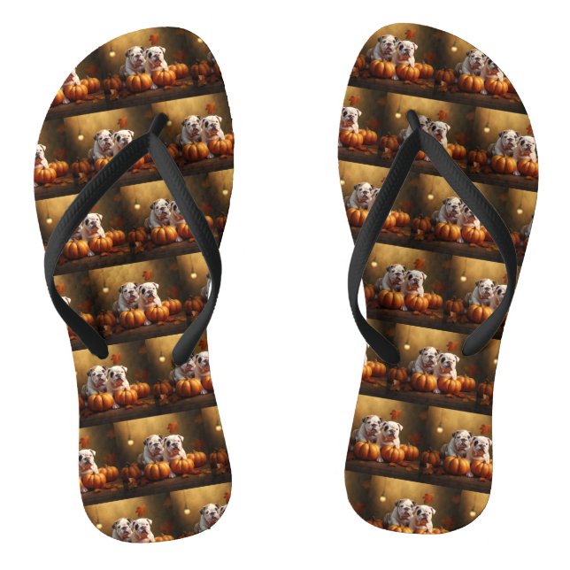 Bulldog Welpe Autumn Delight Pumpen Flip Flops (Fußbett)