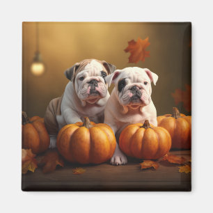 Bulldog Welpe Autumn Delight Pumpen Magnet