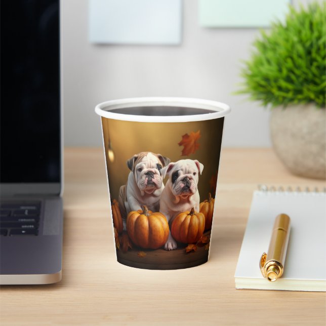 Bulldog Welpe Autumn Delight Pumpen Pappbecher (InSitu)