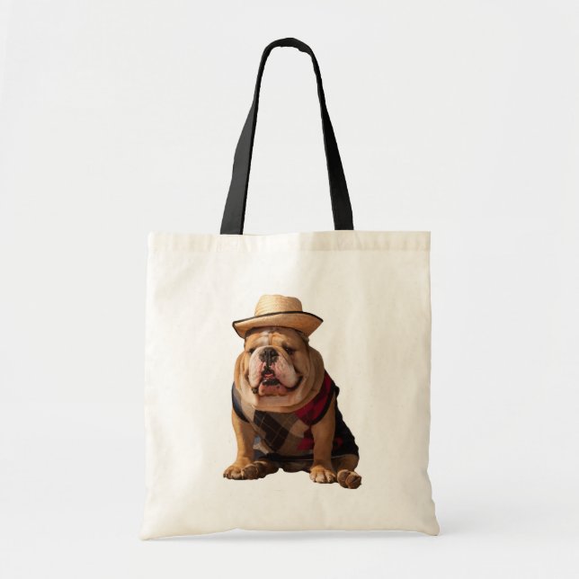 Bulldog Welpe Hund Tote Bag Tragetasche (Vorne)
