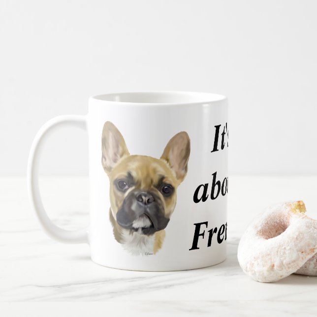 Bulldog Welpe Kaffeetasse (Mit Donut)