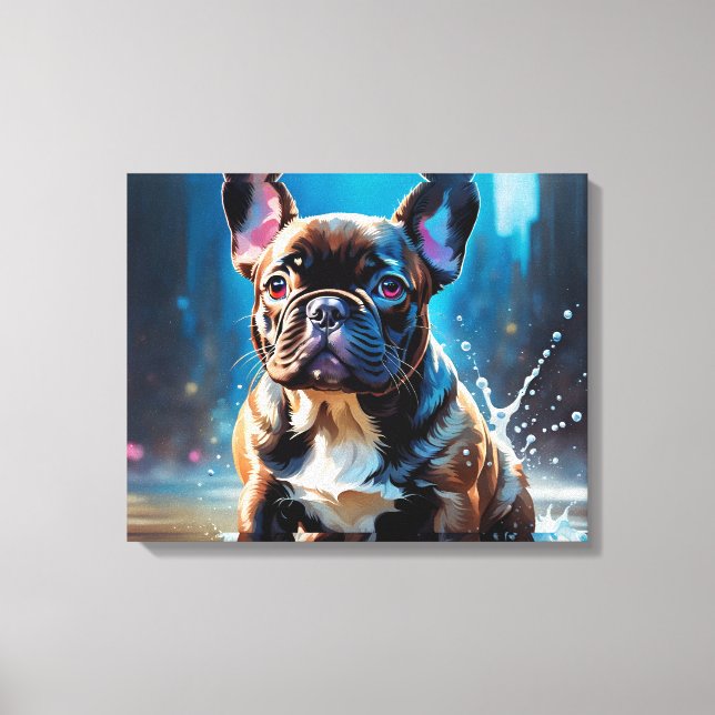 Bulldog Welpe Leinwanddruck (Vorderseite)