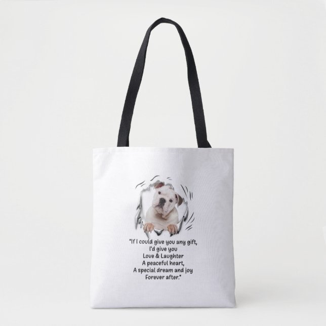 Bulldog Welpe Niedlich, wenn ich dir Geschenke geb (Vorderseite)