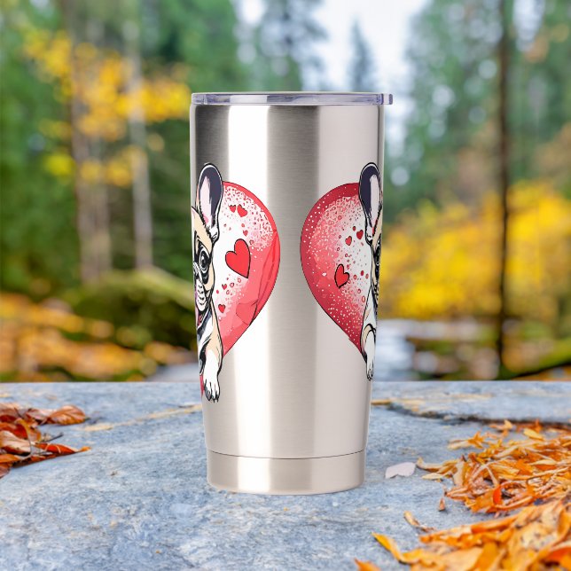 Bulldog Welpe Thermobecher (Außenbereich)