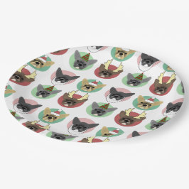 Bulldog Welpen Pappteller