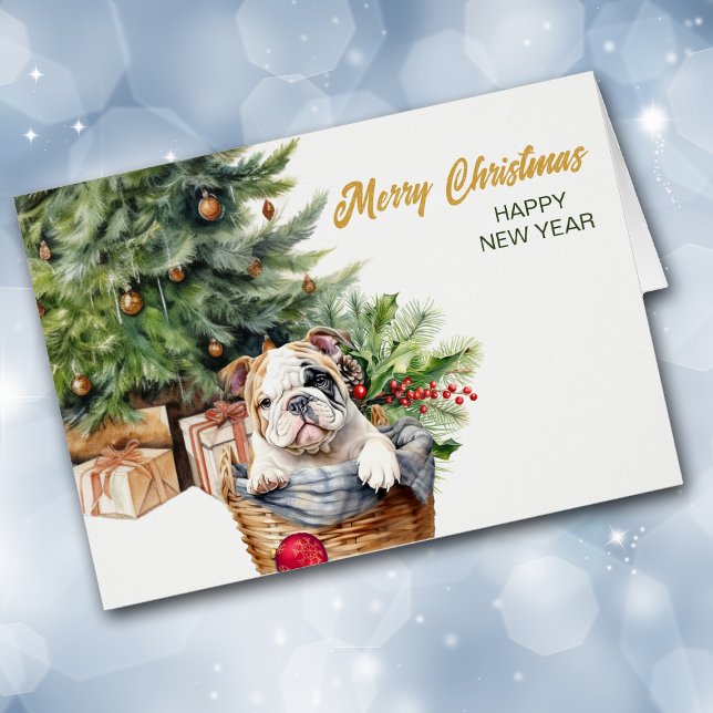 Bulldog Welppy Wicker Weihnachtskorb (Von Creator hochgeladen)
