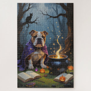 Bulldog-Whimsical-Halloween-Malerei Puzzle