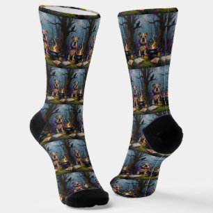 Bulldog Whimsical Halloween Malerei Socken