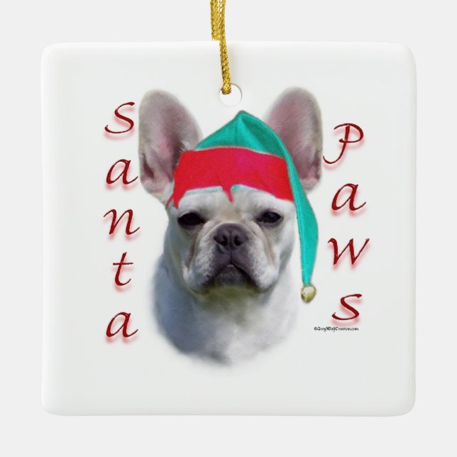 Bulldog (wht) keramikornament (Vorderseite)
