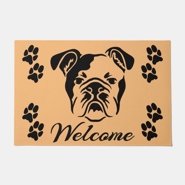 Bulldog Willkommen Fußmatte (Vorderseite)