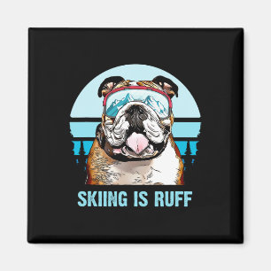 Bulldog Winterski ist Ruff Ski Hund Lover Magnet