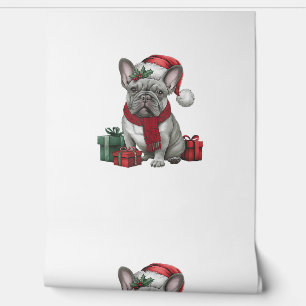 Bulldog Xmas Lighting Santa French Bulldog Tapete