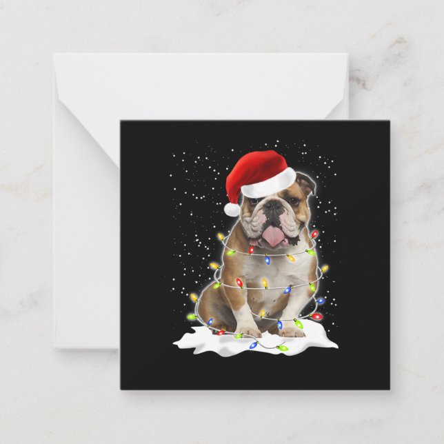Bulldog Xmas Mitteilungskarte (Vorderseite)