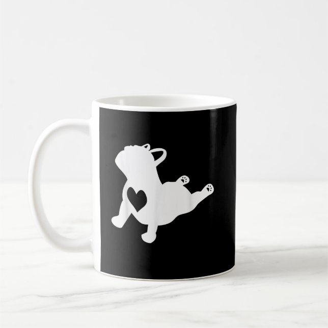 Bulldog Yoga Pose Liebe Heart Workout Geschenk Kaffeetasse (Links)