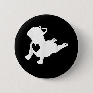 Bulldog Yoga Pose Liebe Herz Workout Geschenk Button
