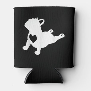 Bulldog Yoga Pose Liebe Herz Workout Geschenk Dosenkühler