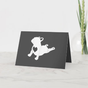 Bulldog Yoga Pose Liebe Herz Workout Geschenk Feiertagskarte