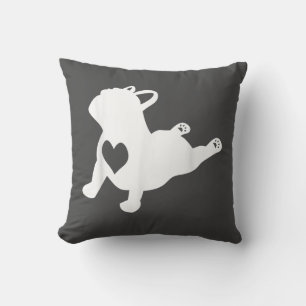 Bulldog Yoga Pose Liebe Herz Workout Geschenk Kissen