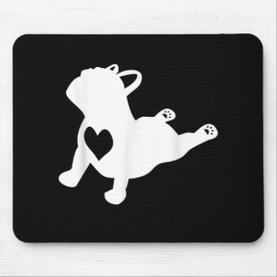 Bulldog Yoga Pose Liebe Herz Workout Geschenk Mousepad