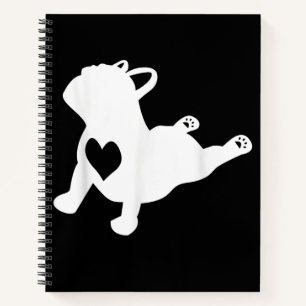Bulldog Yoga Pose Liebe Herz Workout Geschenk Notizbuch