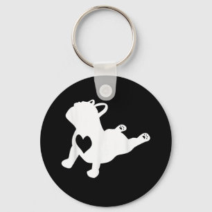 Bulldog Yoga Pose Liebe Herz Workout Geschenk Schlüsselanhänger