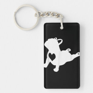 Bulldog Yoga Pose Liebe Herz Workout Geschenk Schlüsselanhänger