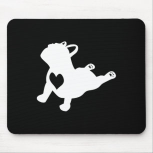 Bulldog-Yoga-Pose mit Herz voller Liebe französisc Mousepad