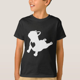 Bulldog-Yoga-Pose mit Herz voller Liebe französisc T-Shirt