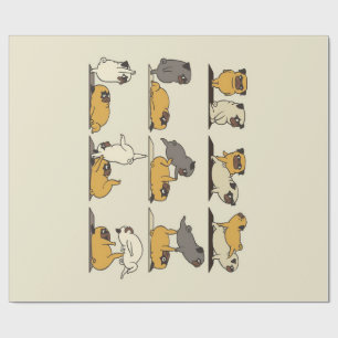 Bulldog-Yoga-Posen Hunde Yoga Liebhaber Geschenkpapier