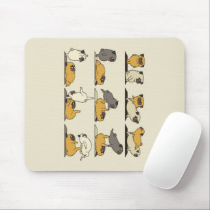 Bulldog-Yoga-Posen Hunde Yoga Liebhaber Mousepad
