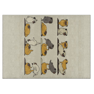 Bulldog-Yoga-Posen   Hunde Yoga Liebhaber Schneidebrett