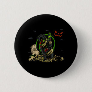 Bulldog-Zombie-Hund Lustiger Zombie-Hund Halloween Button