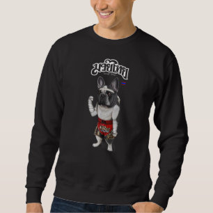 Bulldogge als Muay Thai Kick Boxmeister Sweatshirt